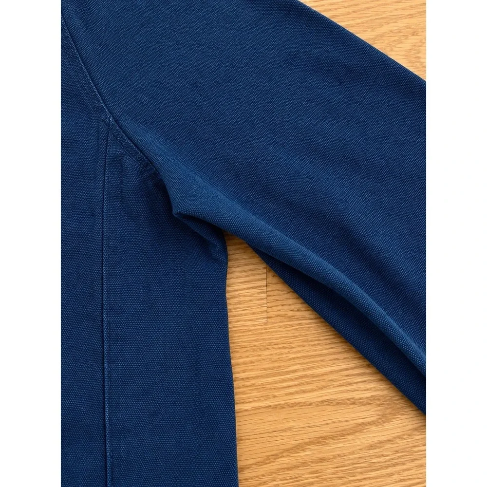 Vintage 90s Calvin Klein Jeans Jacket Mens M Blue Band Collar Full Zip Moto CK